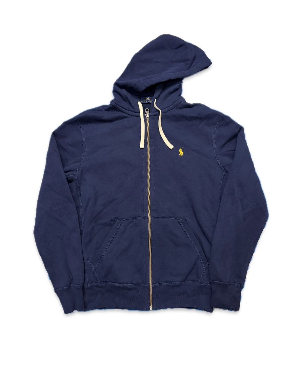 Polo Ralph Lauren Men's Signature Fleece Hoodie Drawstring Navy Blue Full Zip